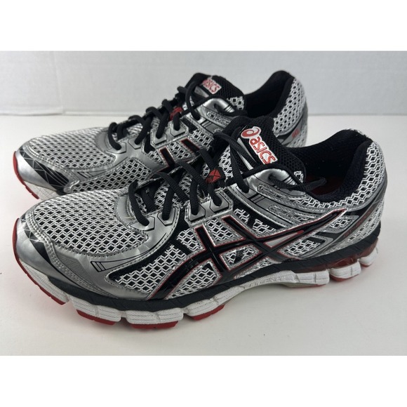 Asics GT-2000 2 T3P3N Men's 10.5 Running Shoes Gray Silver Red Athletic Sneakers - Picture 4 of 11